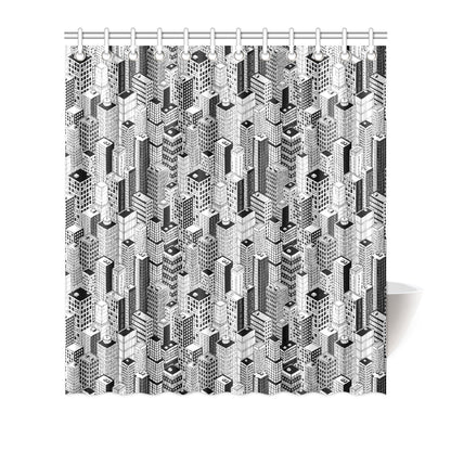 City  Pattern Print Design 02 Shower Curtain