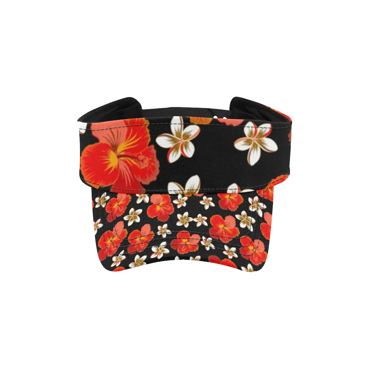Red Hibiscus Pattern Print Design HB022 Unisex Sun Visor