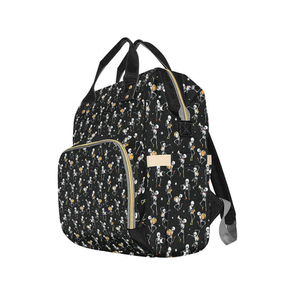 Skeleton Dance Print Diaper Bag Backpack