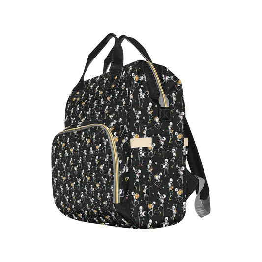 Skeleton Dance Print Diaper Bag Backpack