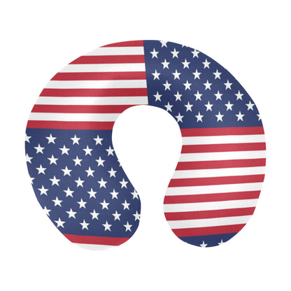 Patriotic US Flag Pattern Print Design A03 U-Shaped Travel Neck Pillow