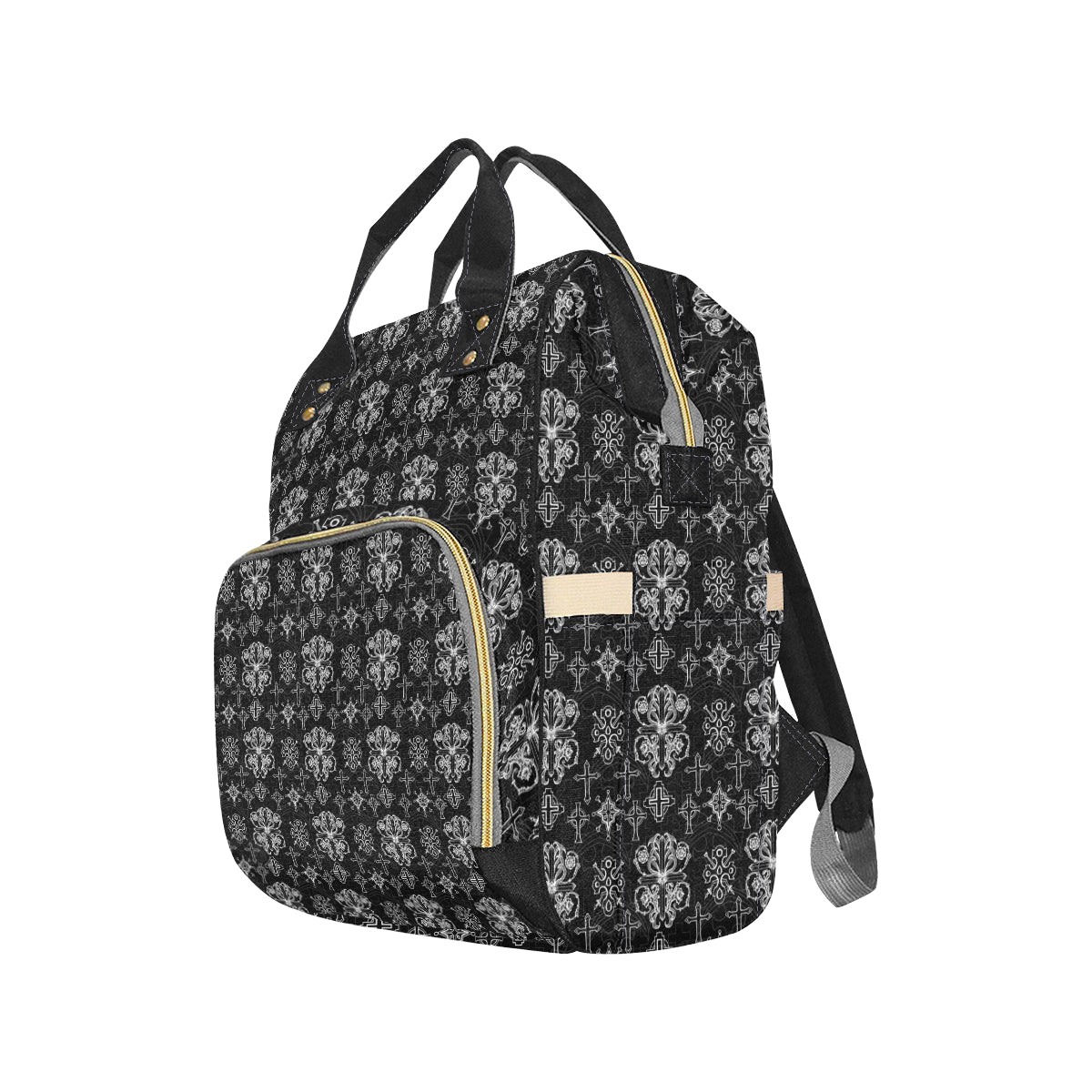 Cross Pattern Print Design 04 Diaper Bag Backpack