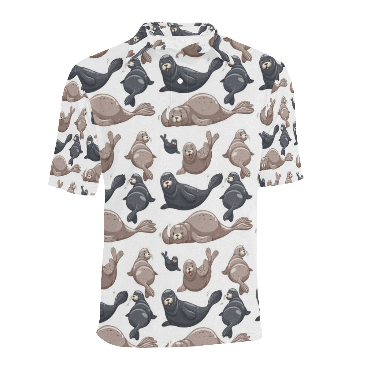Sea Lion Pattern Print Design 02 Men Polo Shirt