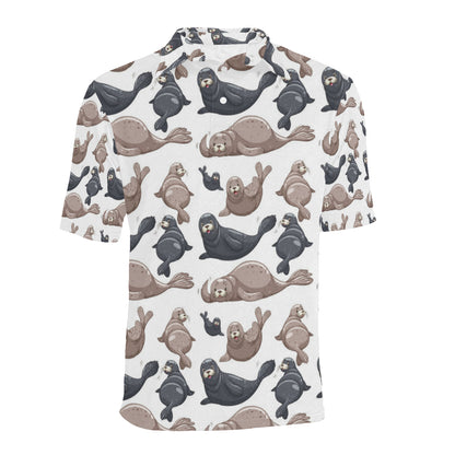 Sea Lion Pattern Print Design 02 Men Polo Shirt