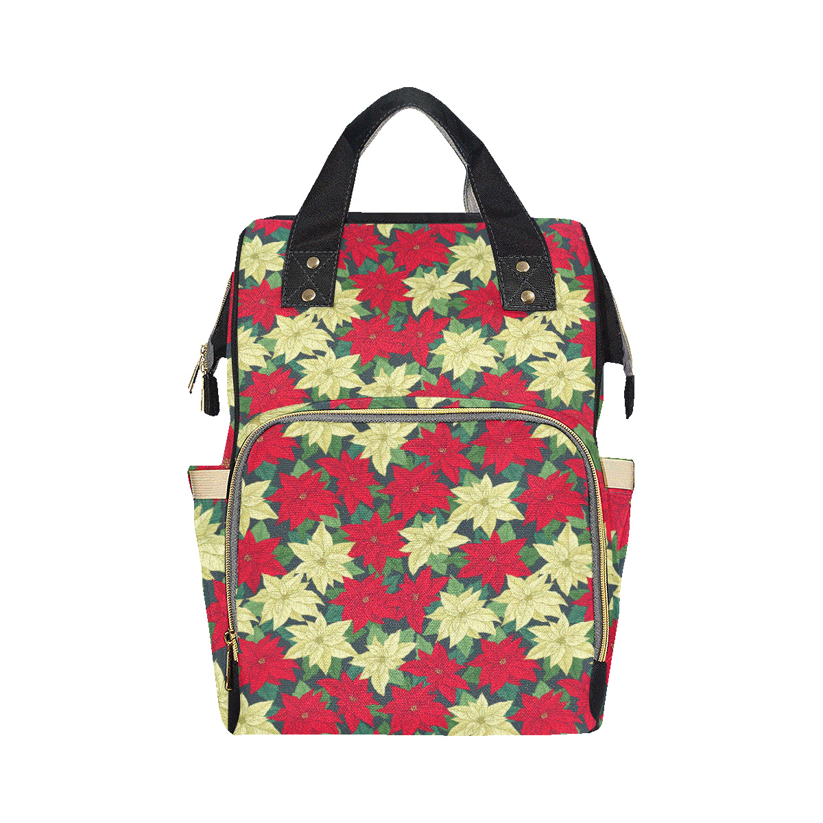 Poinsettia Pattern Print Design POT06 Diaper Bag Backpack