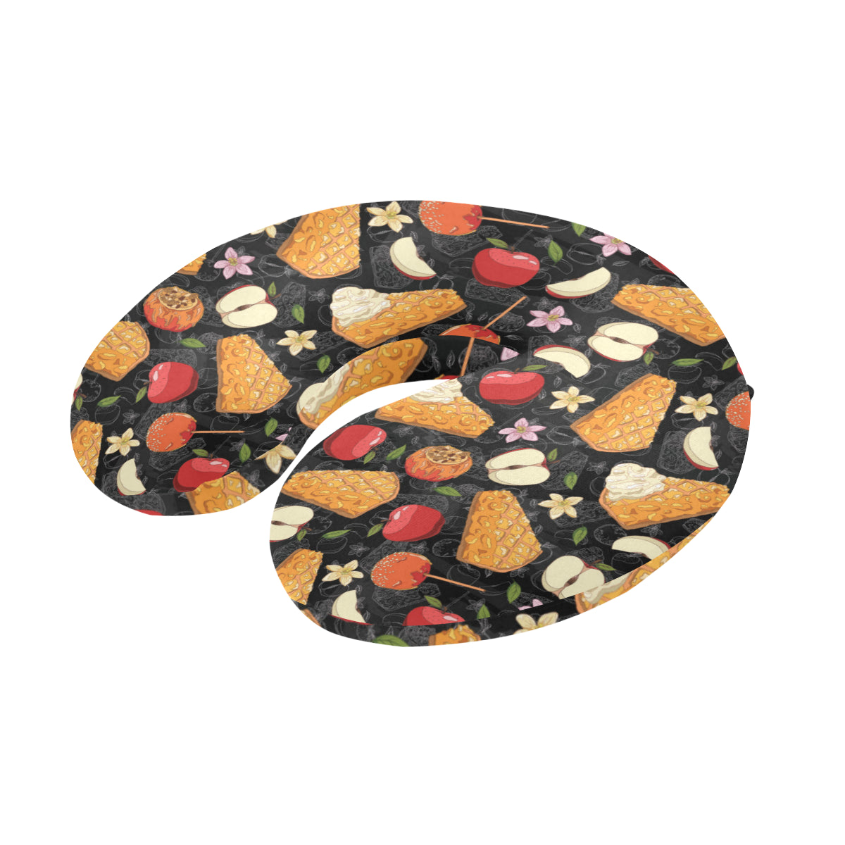 Apple Pie Pattern Print Design 01 U-Shaped Travel Neck Pillow