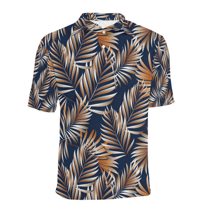 Tropical Flower Pattern Print Design TF07 Men Polo Shirt