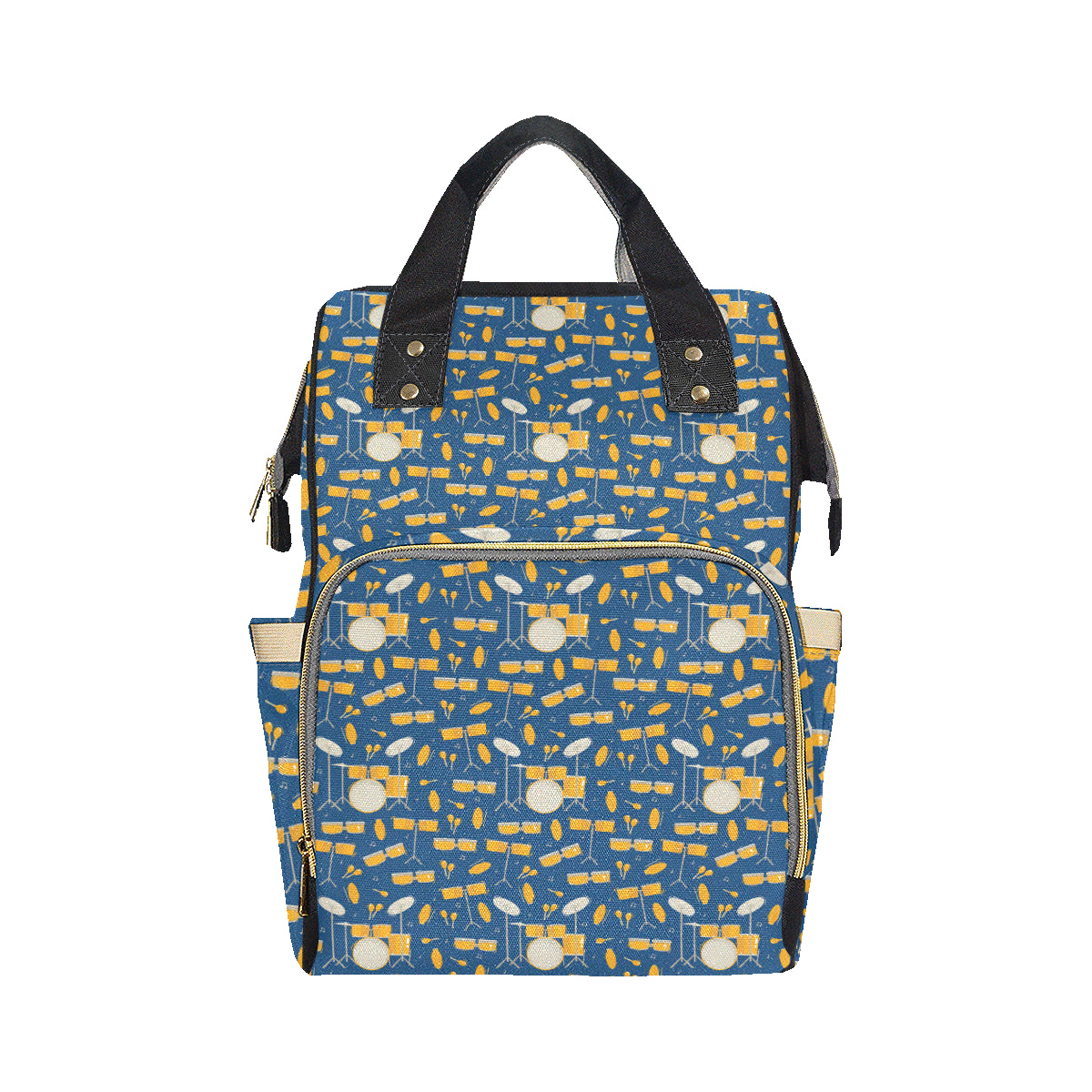 Drum Set Pattern Print Design 03 Diaper Bag Backpack