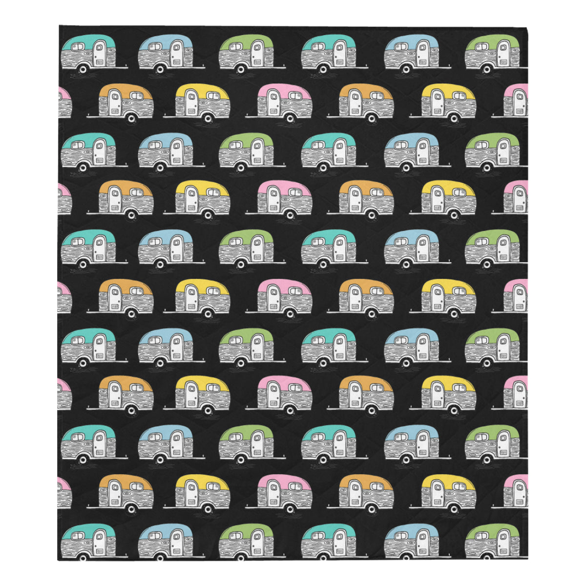 Camper Pattern Camping Themed No 2 Print Premium Quilt