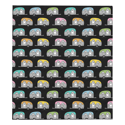 Camper Pattern Camping Themed No 2 Print Premium Quilt