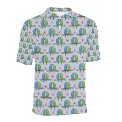 Budgerigar Pattern Print Design 05 Men Polo Shirt