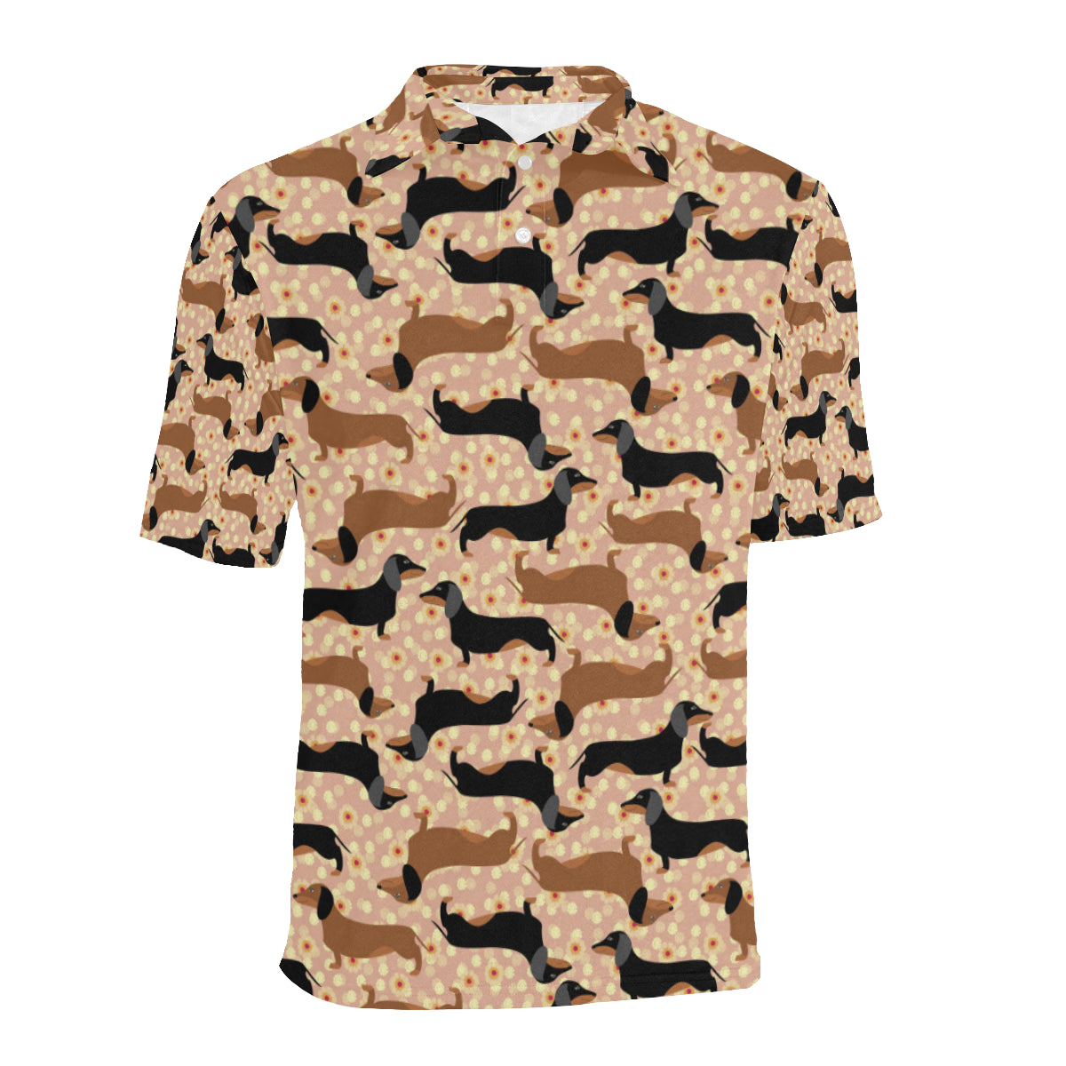 Dachshund Pattern Print Design 011 Men Polo Shirt