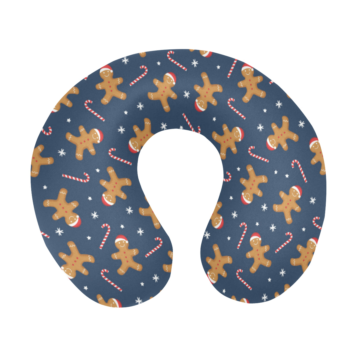 Gingerbread Pattern Print Design 01 U-Shaped Travel Neck Pillow