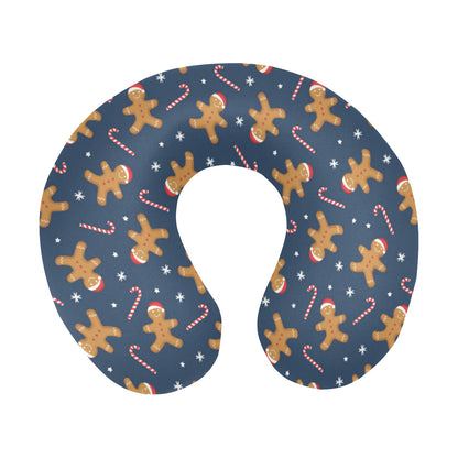 Gingerbread Pattern Print Design 01 U-Shaped Travel Neck Pillow