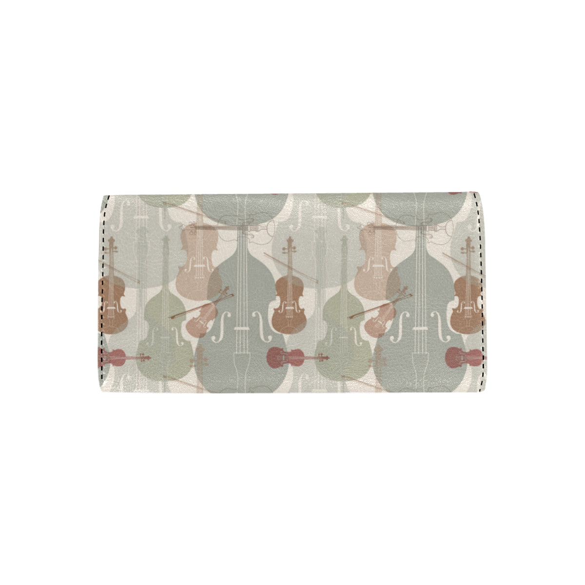 Violin Pattern Print Design 01 Women's Trifold Wallet