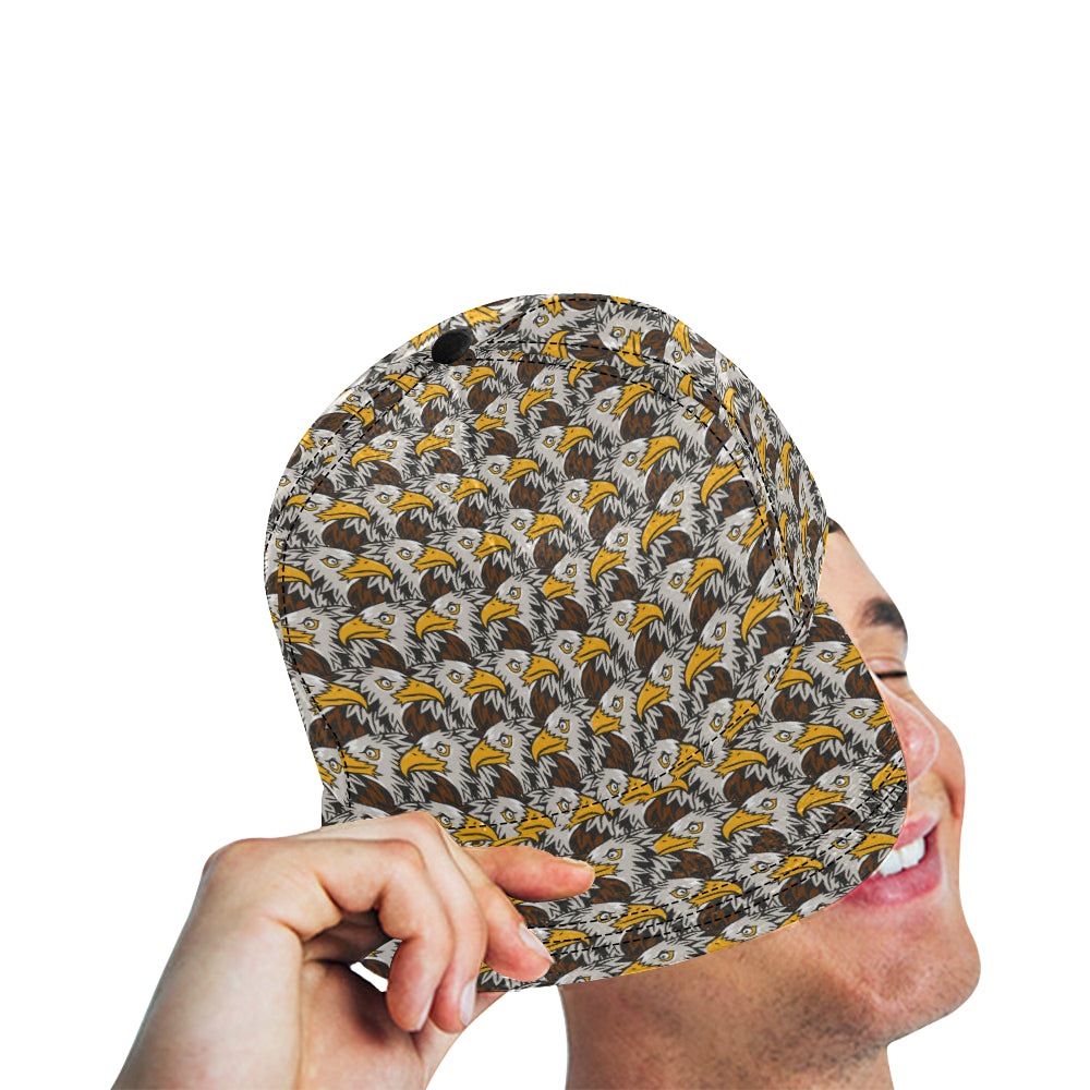 Eagles Head Pattern Snapback Cap