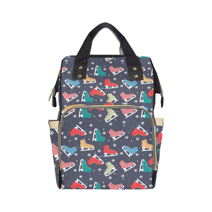 Ice Skate Pattern Print Design 04 Diaper Bag Backpack