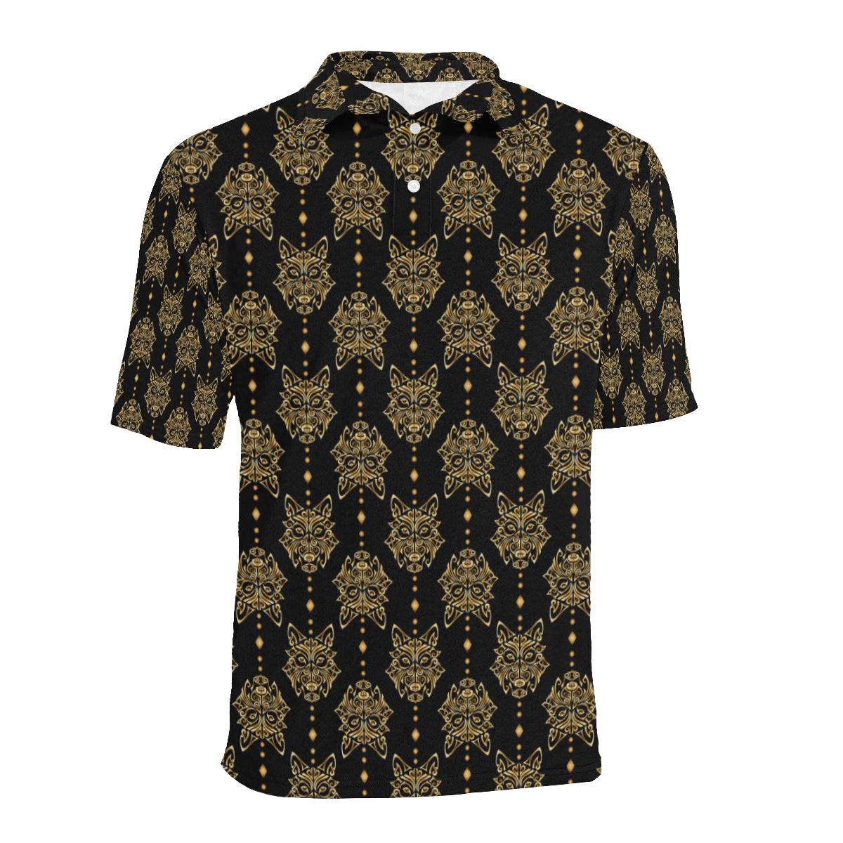 Aztec Wolf Pattern Print Design 04 Men Polo Shirt