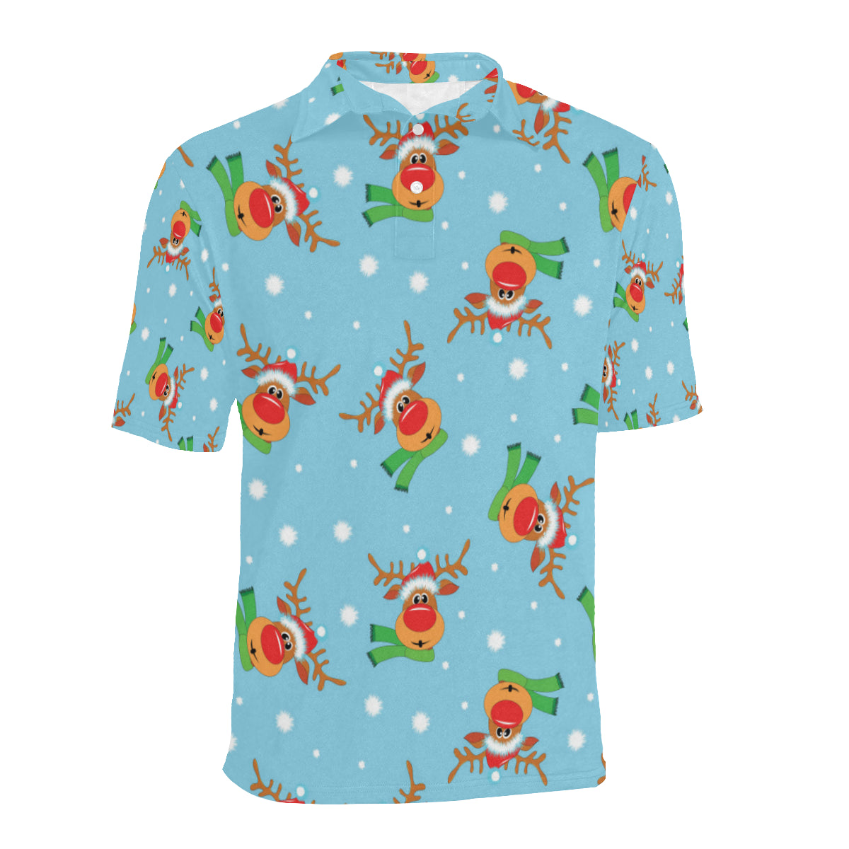 Reindeer cute Pattern Print Design 02 Men Polo Shirt