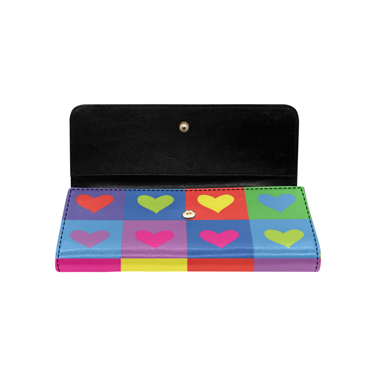 Pop Art Heart Pattern Print Design A01 Women's Trifold Wallet