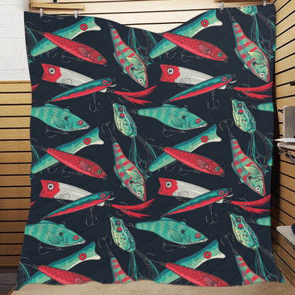 Fishing Bait Pattern Premium Quilt