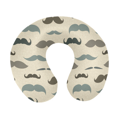Mustache Pattern Print Design A01 U-Shaped Travel Neck Pillow