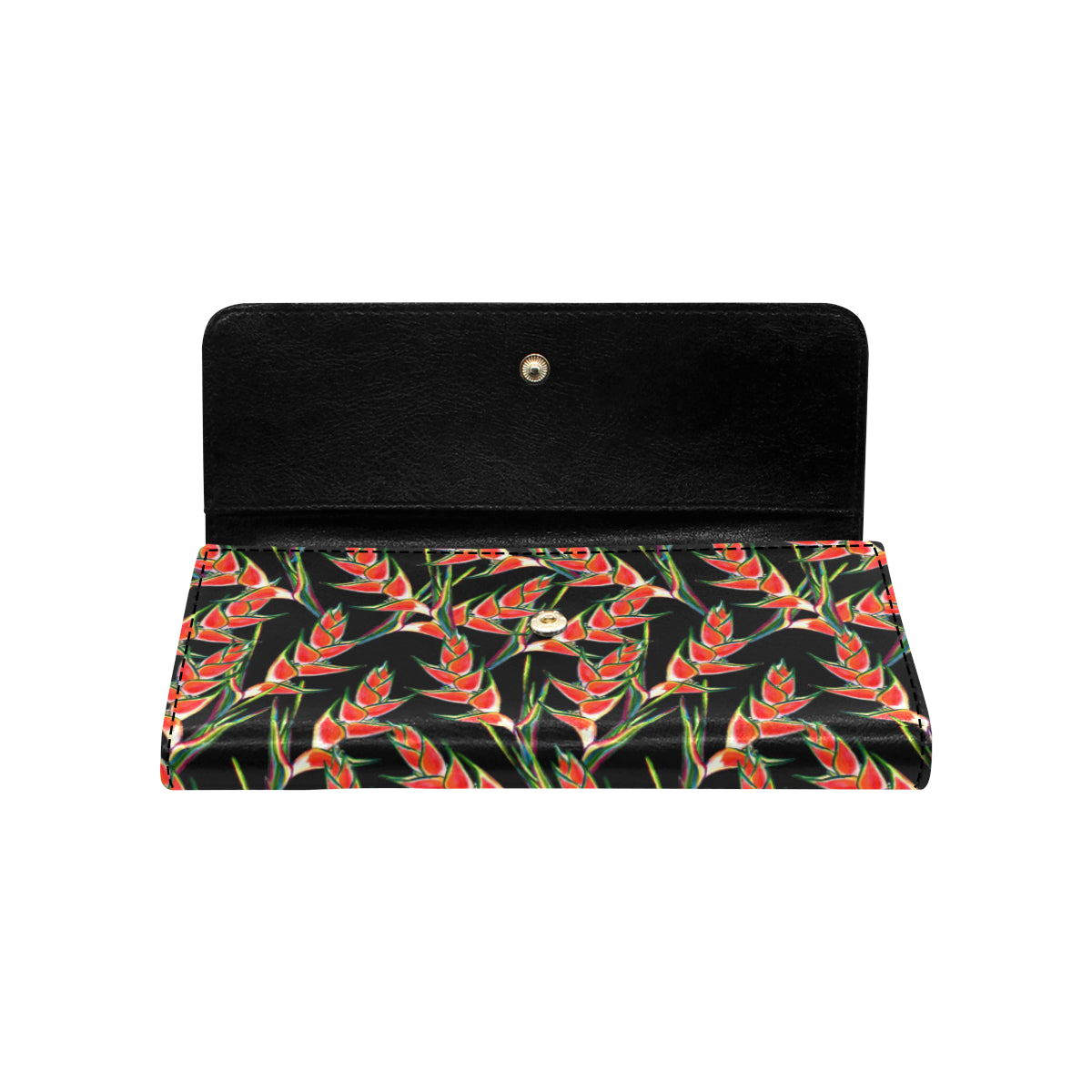Heliconia Pattern Print Design HL010 Women's Trifold Wallet