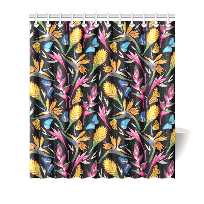 Tropical Flower Pattern Print Design TF016 Shower Curtain
