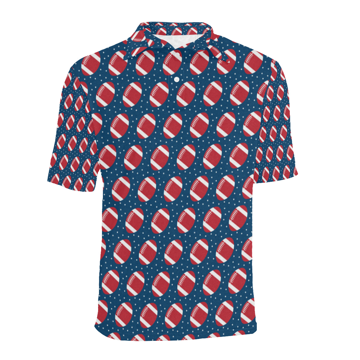 American Football Star Design Pattern Men Polo Shirt