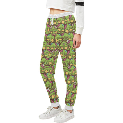 Zombie Head Design Pattern Print Unisex Sweatpants