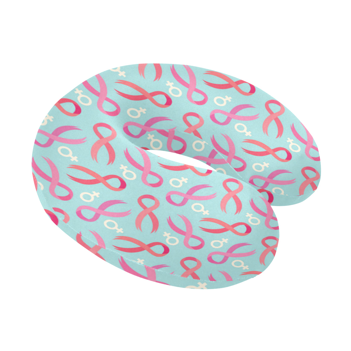 Breast cancer Pattern Print Design 03 U-Shaped Travel Neck Pillow