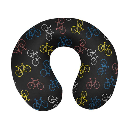 Bicycle Pattern Print Design 03 U-Shaped Travel Neck Pillow