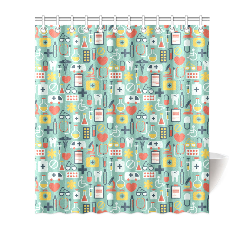 Medical Pattern Print Design 02 Shower Curtain