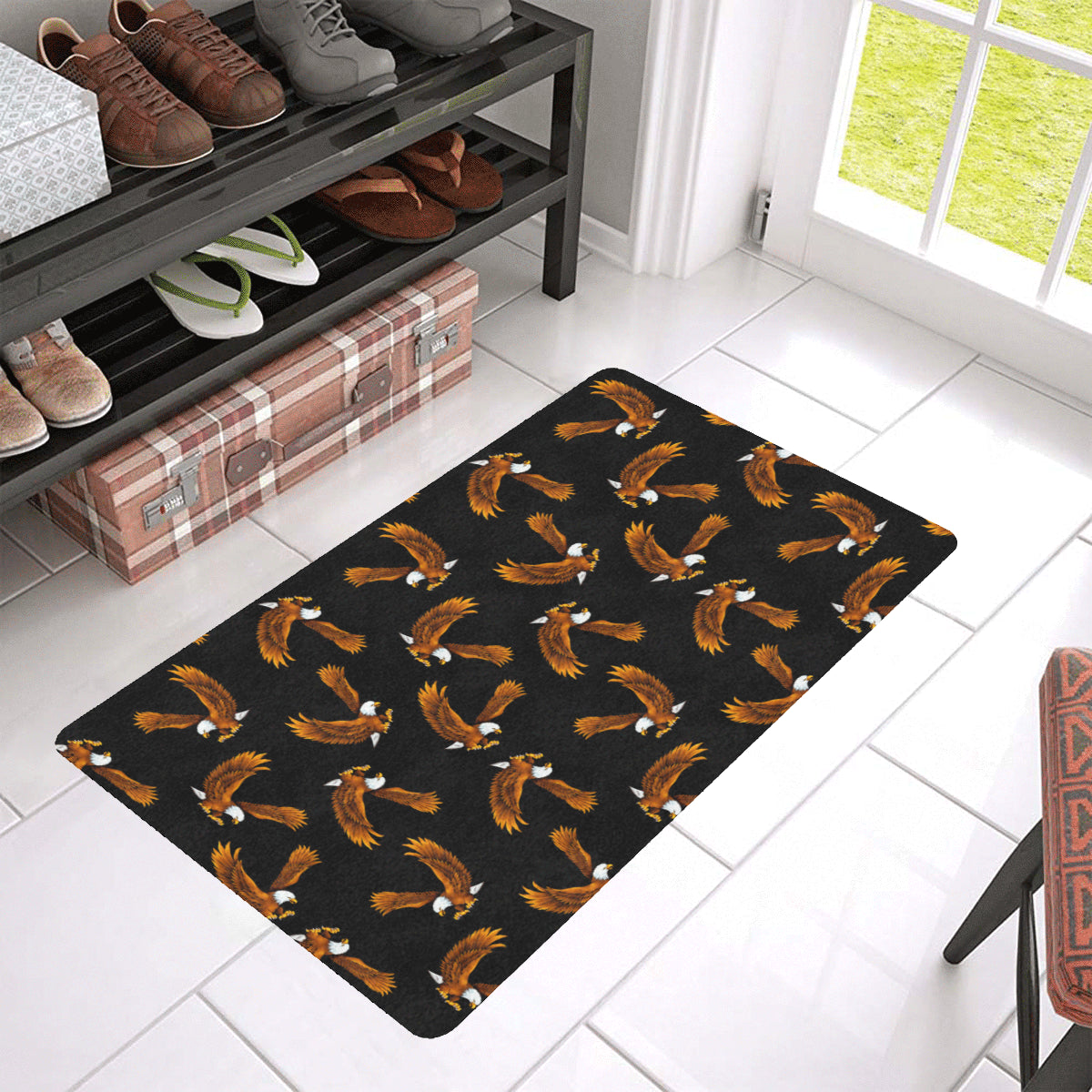 Eagles Print Pattern Rubber Doormat