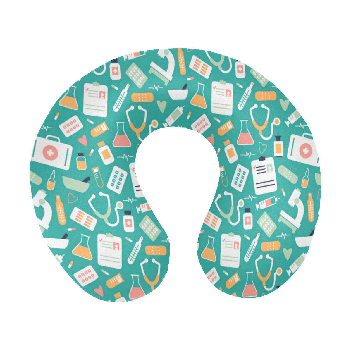 Medical Pattern Print Design 03 U-Shaped Travel Neck Pillow