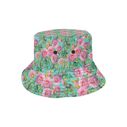 Dahlia Pattern Print Design DH07 Unisex Bucket Hat