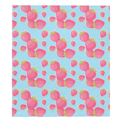 Strawberry Pattern Print Design SB04 Premium Quilt