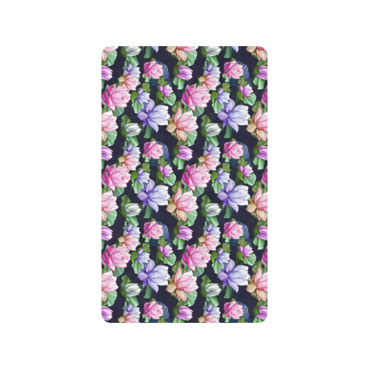 Lotus Flower Print Design Rubber Doormat