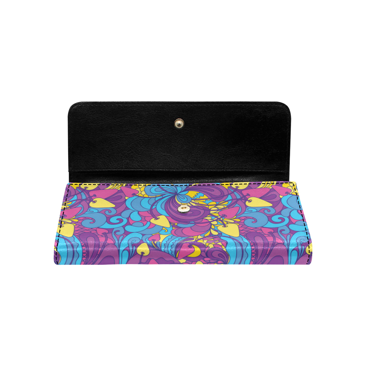 Psychedelic Mushroom Pattern Print Design A03 Women's Trifold Wallet