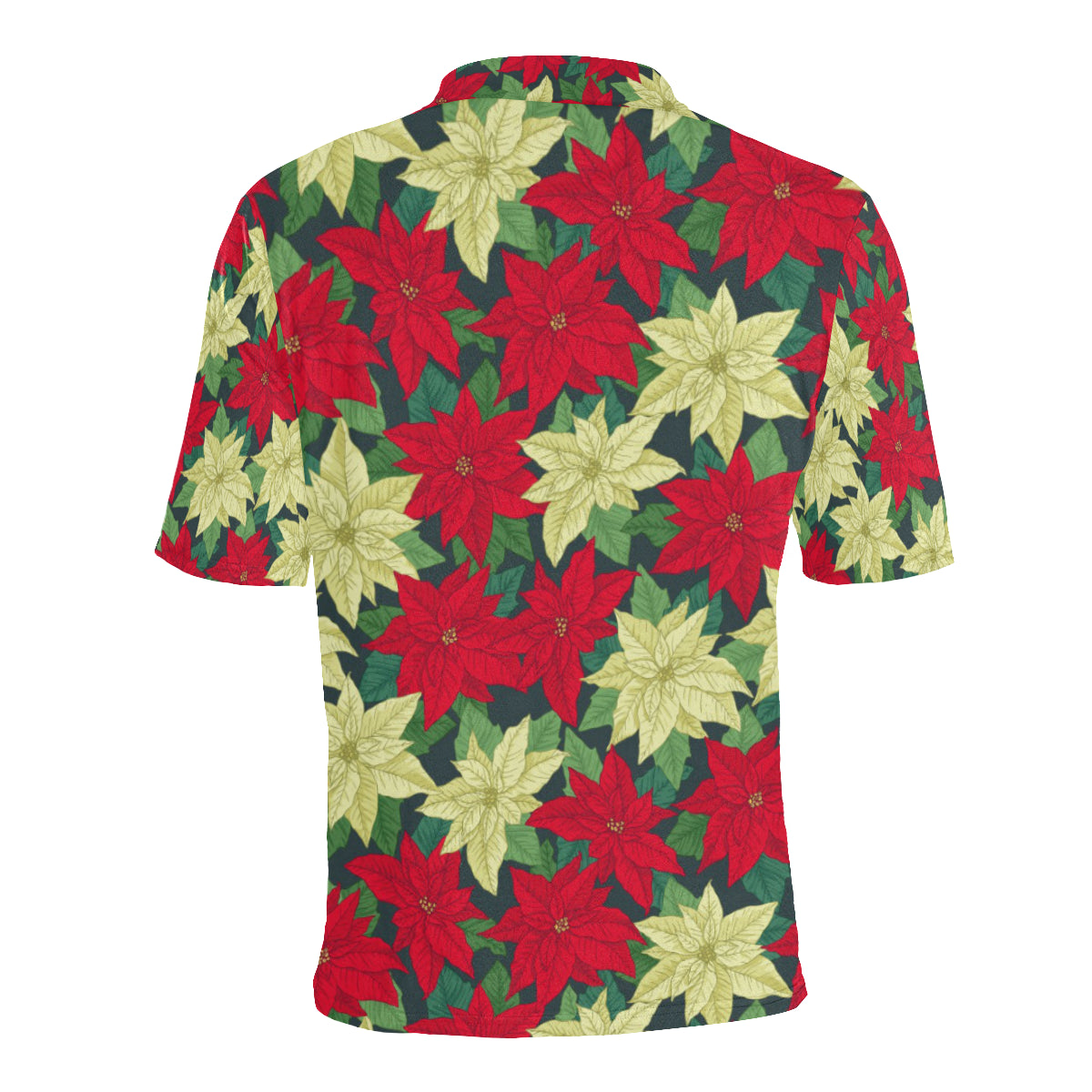 Poinsettia Pattern Print Design POT06 Men Polo Shirt