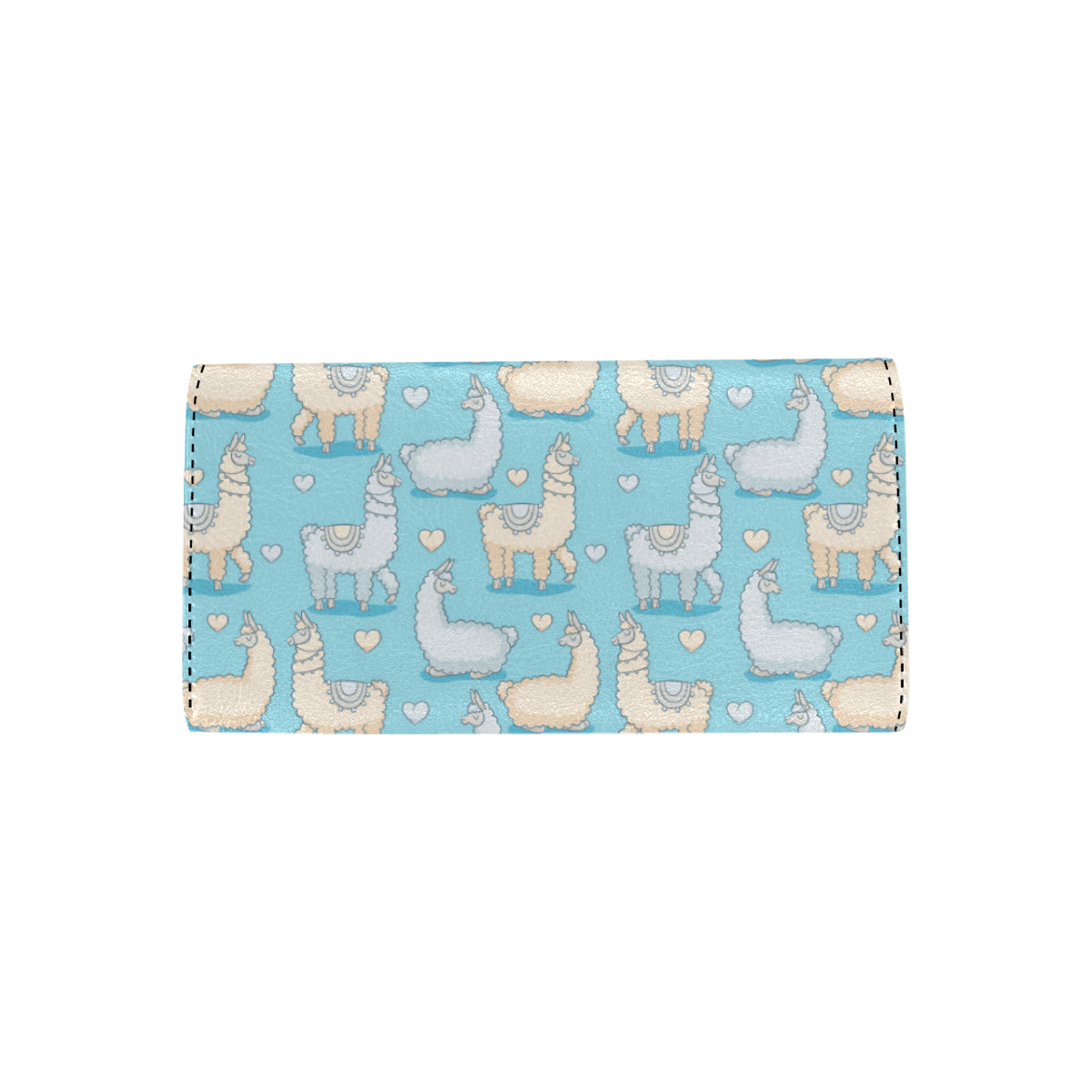 Alpaca Pattern Print Design 06 Women's Trifold Wallet