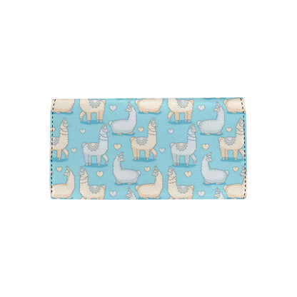 Alpaca Pattern Print Design 06 Women's Trifold Wallet
