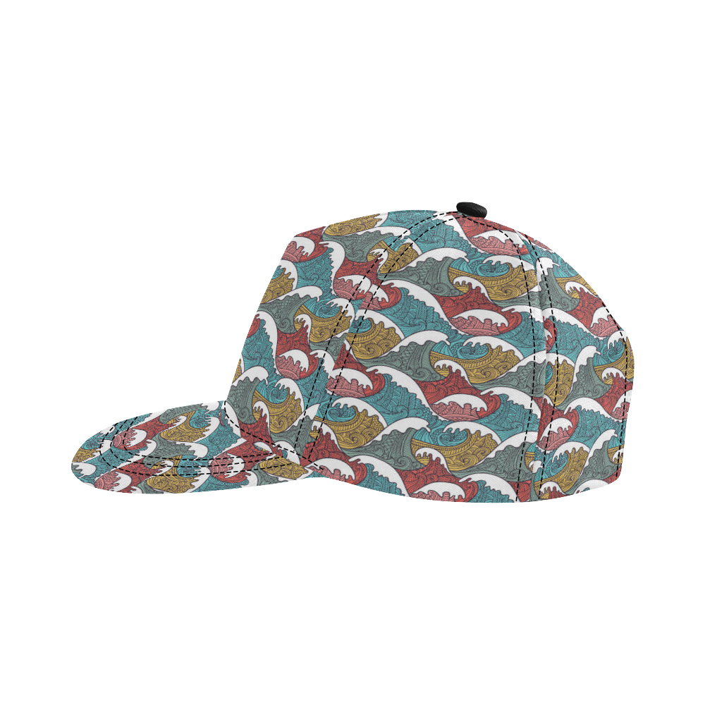 Tribal Wave Pattern Print Snapback Cap