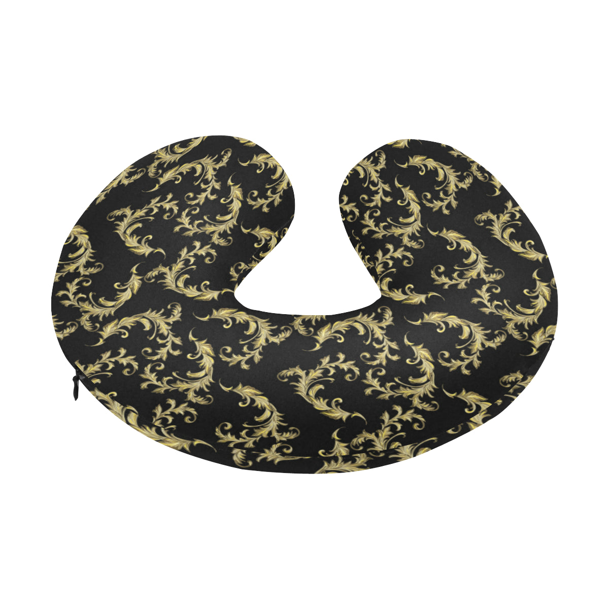 Baroque Golden Pattern Print Design 01 U-Shaped Travel Neck Pillow