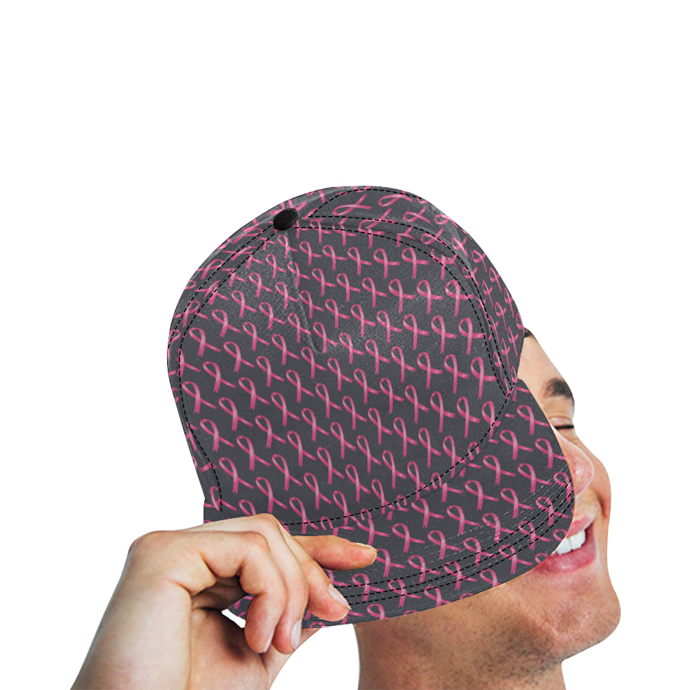 Breast Cancer Awareness Pattern Snapback Cap