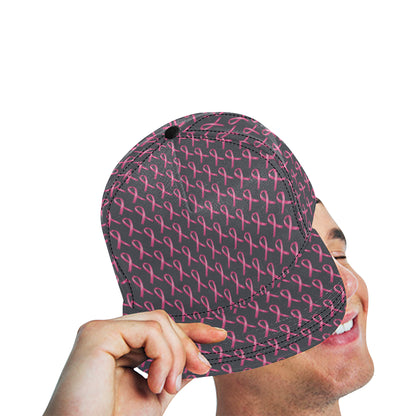 Breast Cancer Awareness Pattern Snapback Cap