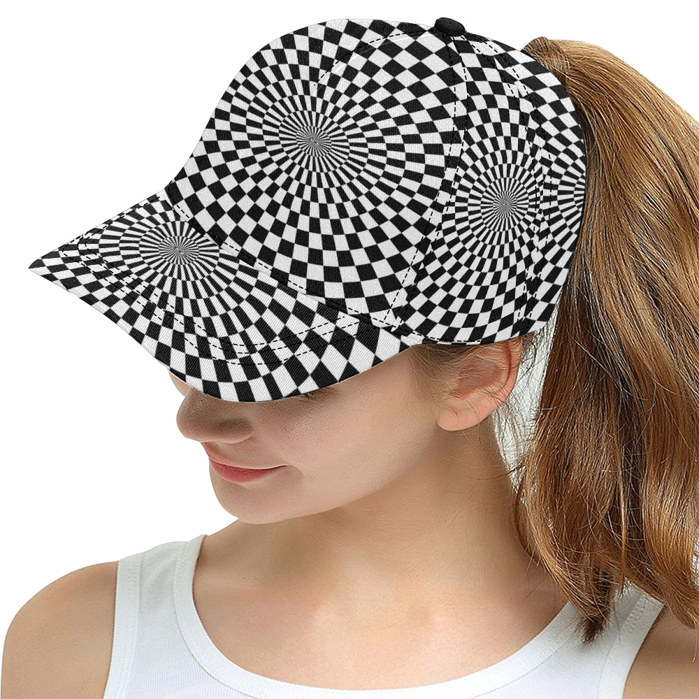 Checkered Flag Optical illusion Snapback Cap
