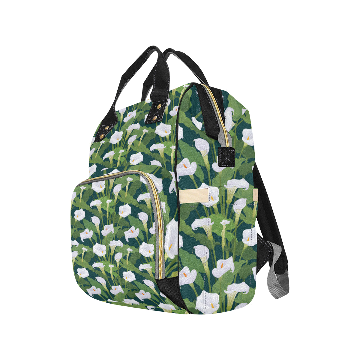 Lily Pattern Print Design 04 Diaper Bag Backpack
