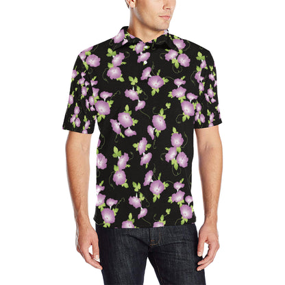 Morning Glory Pattern Print Design MG02 Men Polo Shirt