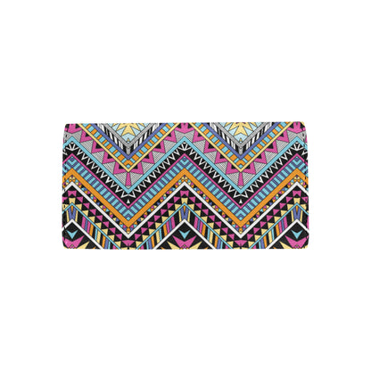 Multicolor zigzag Tribal Aztec Women's Trifold Wallet